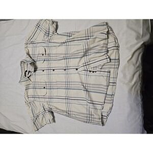 Carhartt Shirt Mens 2XL Plaid Short Sleeve Button Front Loose Fit Workwear